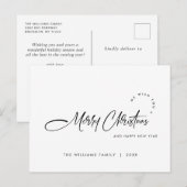 Elegante minimalistische vrolijke kerstvakantie briefkaart (Voorkant / Achterkant)