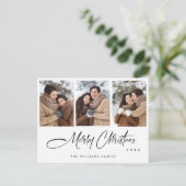 Elegante minimalistische vrolijke kerstvakantie fo briefkaart (Staand voorkant)