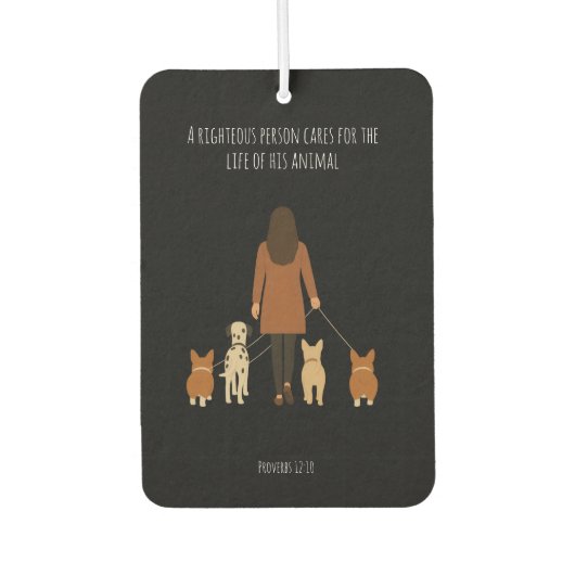 Elegante minimalistische Vrouw hondengeleider Luchtverfrisser (Voorkant)