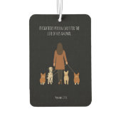 Elegante minimalistische Vrouw hondengeleider Luchtverfrisser (Achterkant)