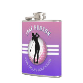 Elegante minimalistische vrouwen golfer ontwerp heupfles (Links)