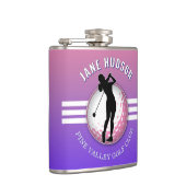 Elegante minimalistische vrouwen golfer ontwerp heupfles (Rechts)