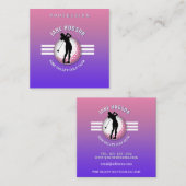Elegante minimalistische vrouwen golfer ontwerp vierkante visitekaartje (Voorkant / Achterkant)
