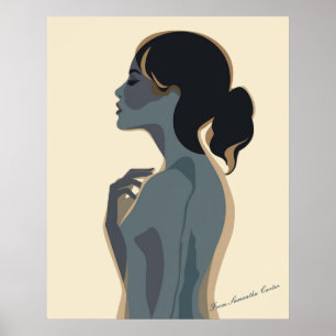 Elegante Minimalistische Vrouwenkunst – Moderne Bo Poster