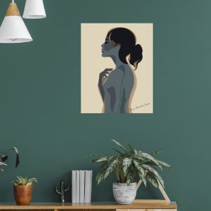 Elegante Minimalistische Vrouwenkunst – Moderne Bo Poster
