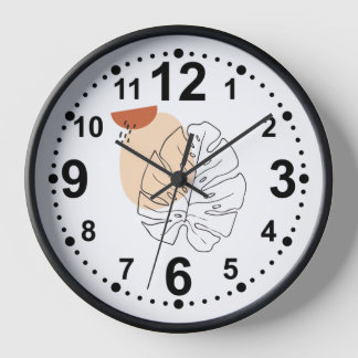 Elegante minimalistische wandklok met bladontwerp