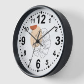 Elegante minimalistische wandklok met bladontwerp (Hoek)