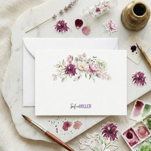Elegante Minimalistische Watercolor Bloemen Bruilo Notitiekaartje