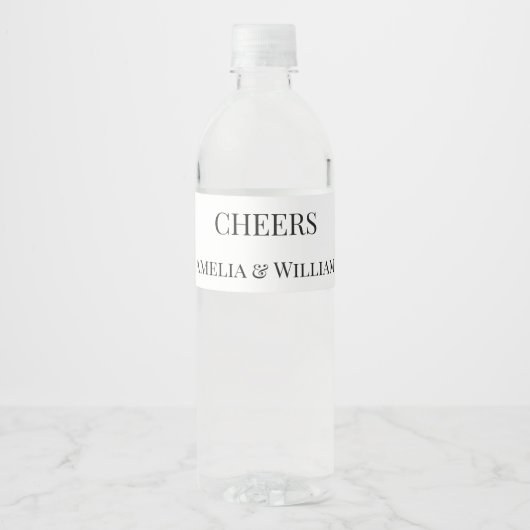 Elegante Minimalistische Waterfles Etiket (Voorkant)