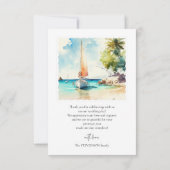 Elegante minimalistische waterverf boot cruise bru bedankkaart (Achterkant)