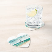 Elegante minimalistische waterverf boot cruise bru kartonnen onderzetters (Insitu)