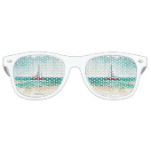 Elegante minimalistische waterverf boot cruise bru retro zonnebril (Voorkant)