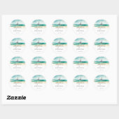 Elegante minimalistische waterverf boot cruise bru ronde sticker (Vel)
