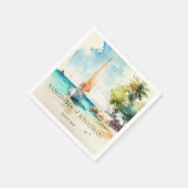 Elegante minimalistische waterverf boot cruise bru servet (Hoek)