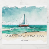 Elegante minimalistische waterverf bootcruise Brui Likeurfles Etiket (Enkel label)