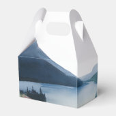 Elegante minimalistische Waterverf Mountain bruilo Bedankdoosjes (Achterkant)