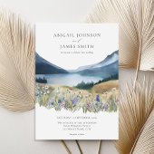Elegante minimalistische Waterverf Mountain bruilo Kaart