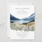 Elegante minimalistische Waterverf Mountain bruilo Kaart (Voorkant)