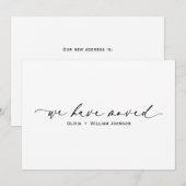 Elegante Minimalistische We Zijn Verhuisd Script Aankondiging (Voorkant / Achterkant)