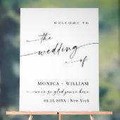 Elegante minimalistische welkom bruiloft acryl bord (Neutraal)