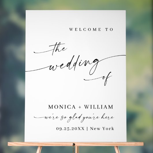 Elegante minimalistische welkom bruiloft acryl bord (Neutraal)