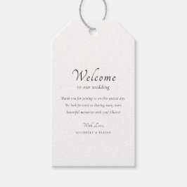 Elegante minimalistische welkom bruiloft gunst Lab Cadeaulabel