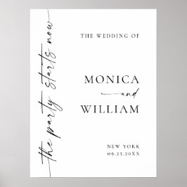 Elegante minimalistische welkom bruiloft kalligraf poster