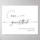 Elegante minimalistische welkom bruiloft kalligraf poster (Voorkant)