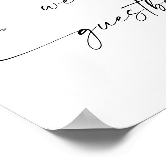 Elegante minimalistische welkom bruiloft kalligraf poster (Hoek)