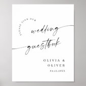 Elegante minimalistische welkom bruiloft kalligraf poster (Voorkant)