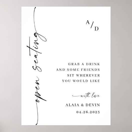 Elegante minimalistische welkom bruiloft kalligraf poster (Voorkant)