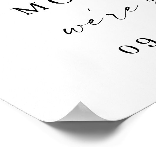 Elegante minimalistische welkom bruiloft kalligraf poster (Hoek)