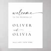 Elegante minimalistische welkom bruiloft kalligraf poster (Voorkant)
