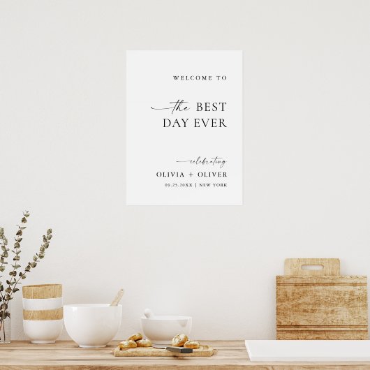 Elegante minimalistische welkom bruiloft poster (Keuken)