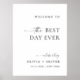 Elegante minimalistische welkom bruiloft poster