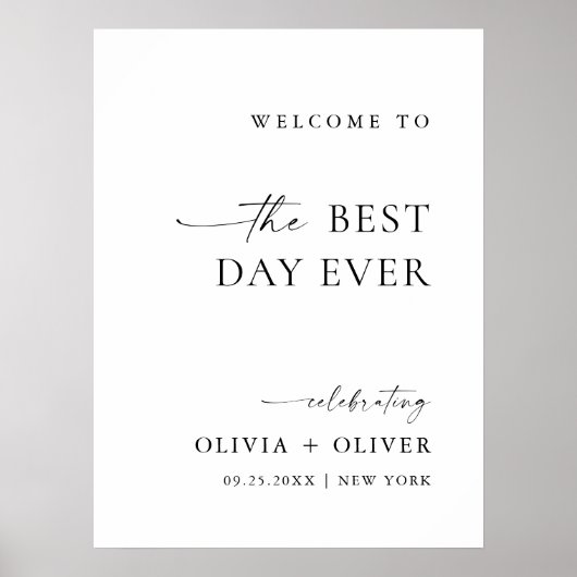 Elegante minimalistische welkom bruiloft poster (Voorkant)