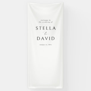 Elegante minimalistische welkom bruiloft stof bann spandoek