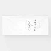 Elegante minimalistische welkom bruiloft vinyl ban spandoek (Horizontaal)