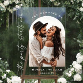 Elegante minimalistische welkom foto bruiloft acryl bord