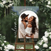 Elegante minimalistische welkom foto bruiloft acryl bord