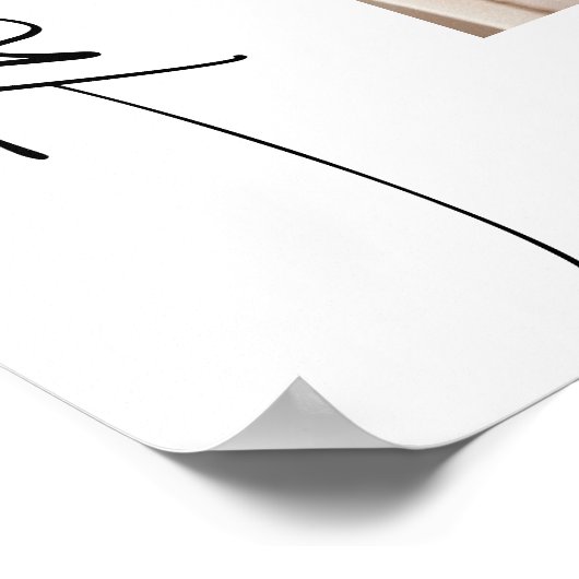 Elegante minimalistische welkom foto bruiloft poster (Hoek)