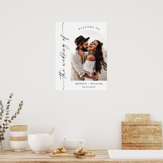 Elegante minimalistische welkom foto bruiloft poster (Keuken)