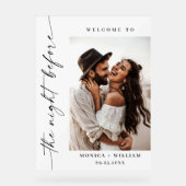 Elegante minimalistische WELKOM repetitie dinerfot Acryl Bord (Voorkant)