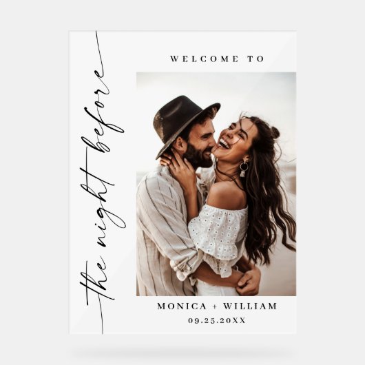 Elegante minimalistische WELKOM repetitie dinerfot Acryl Bord (Voorkant)