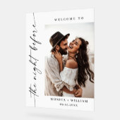 Elegante minimalistische WELKOM repetitie dinerfot Acryl Bord (Hoek)