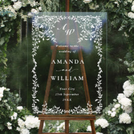 Elegante Minimalistische WELKOM Trouw Acryl Bord