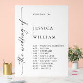 Elegante minimalistische welkom trouwdag tijdlijn acryl bord (Huwelijk)