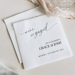 Elegante minimalistische We're Engagement Party Servet