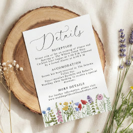 Elegante Minimalistische Whimsicale Wildbloem Brui Informatiekaartje