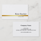 Elegante minimalistische White Gold Line advocaat Visitekaartje (Voorkant / Achterkant)